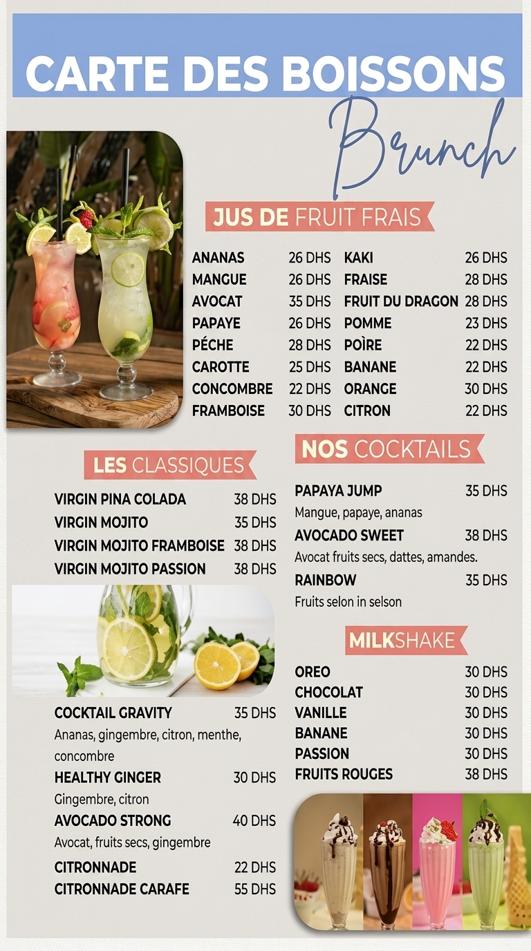 Carte des Boissons